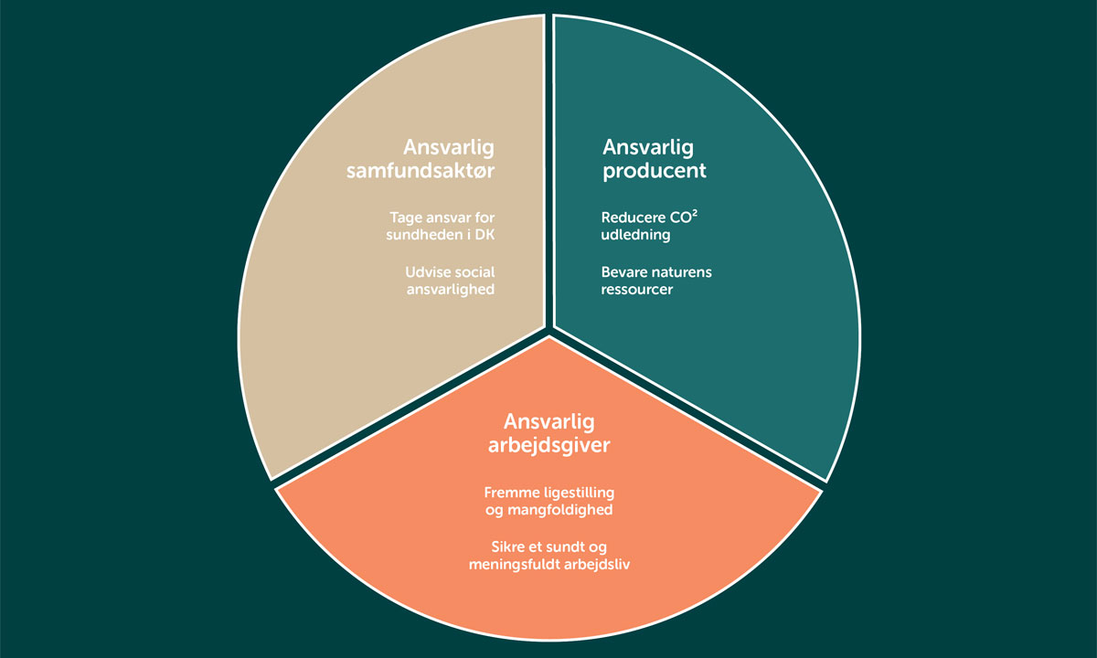Aleris CSR strategi. Et cirkeldiagram.