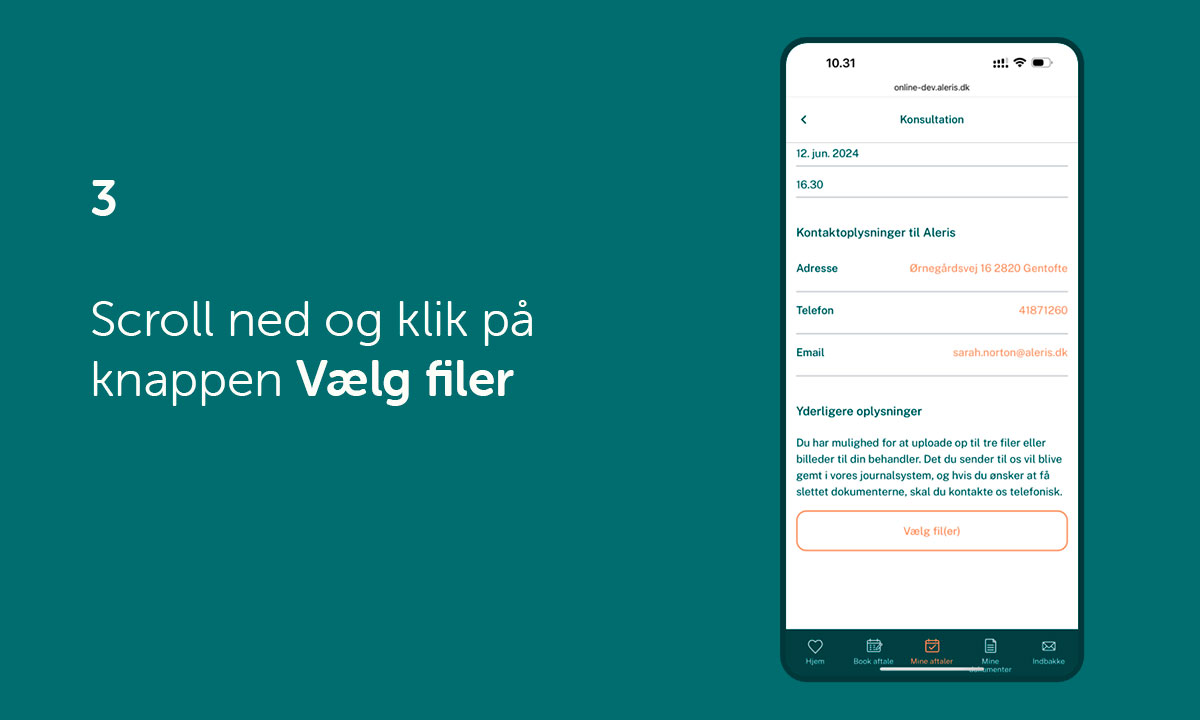 Guide til login på Aleris Online step 3.