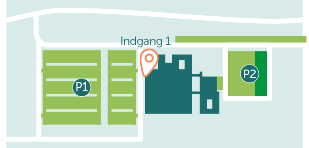 Kort som viser parkering i på Aleris Hospitaler i Søborg.