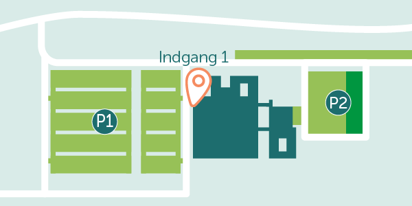 Kort som viser parkering i på Aleris Hospitaler i Søborg.