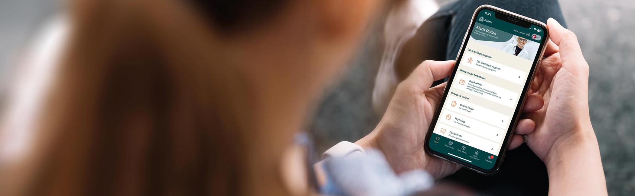 Aleris Fysioterapis selvtræningsapp.